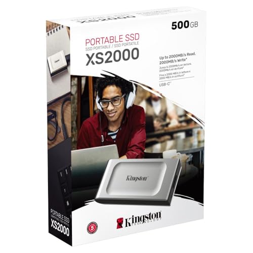 Kingston XS2000 500G High Performance Portable SSD with USB-C | Pocket-sized | USB 3.2 Gen 2x2 | External Solid State Drive | Up to 2000MB/s | SXS2000/500G - image 3