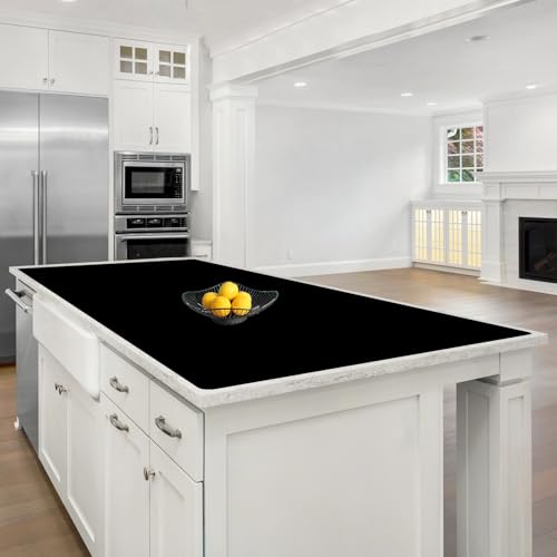Image of 72''x36'' Extra Large Silicone Mat for Kitchen Counter, Heat Resistant Countertop Protector, Non-Slip Waterproof Kitchen Island Mat, Easy to Clean, Black