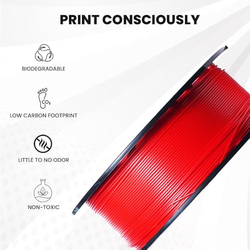 Image of WOL3D PLA PRO+ (Candy Red) 3D Printer Filament Roll, 1kg Net Weight, Greater Flexibility, Eco-Friendly, Low Warping Output, 1.75mm Diameter ±0.02mm Accuracy, Ideal for DIY Makers, Compatible