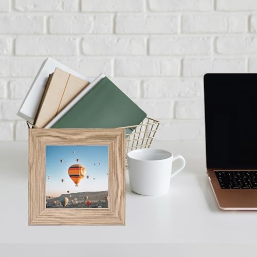 Image of JCJMY 3x3 Picture Frame for Tabletop, 3 x 3 Square Photo Frame with Shatter Resistant Plexiglass, Sturdy 3 by 3 Poster Frame, Rustic Brown