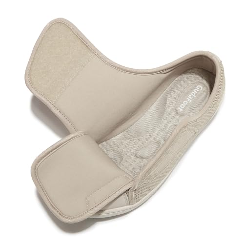 Sapatos femininos para diabéticos fáceis de calçar com ajuste leve para edema, fascite plantar, joan