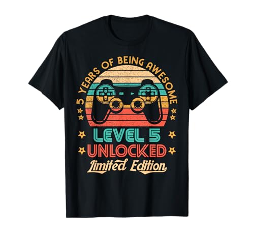 5th Birthday Level 5 Unlocked Limited Edition Gamer Gift Camiseta
