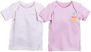 تيشرت نصف كم من بيبي كلوب، لون أزرق ووردي بنمط مخطط