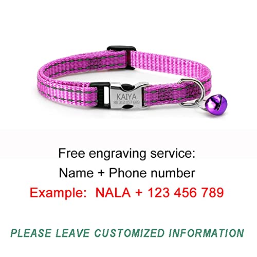 Colar De Gato Com Nome De Identificação Gravado Personalizado Com Sinos Coleira De Gato De Nylon Col