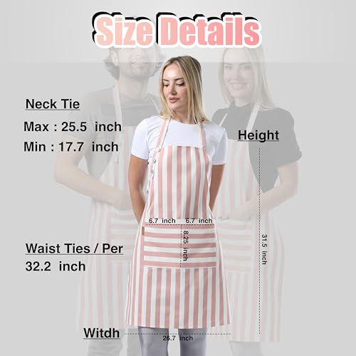 TOSHEX Kitchen Apron Cotton Waterdrop Resistant Adjustable Button Women Men by TOSHEX - Used condition - Image 6