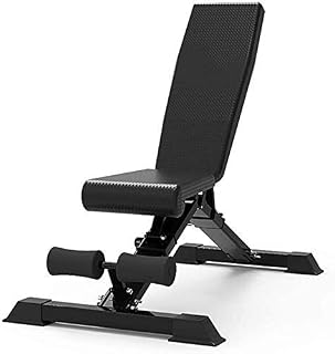 Banco de pesas ajustable, plegable, equipo de fitness, taburete plegable, ejercicio de fitness, multifuncional, rodamiento de 300 kg, color negro