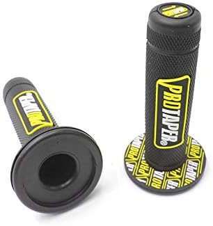 8UCK 7/8'' 22mm Universal Motorcycle Handlebar Pro Dirt Pit Bike Grips for Yamaha Honda Kawasaki BMW Suzuki(Yellow)