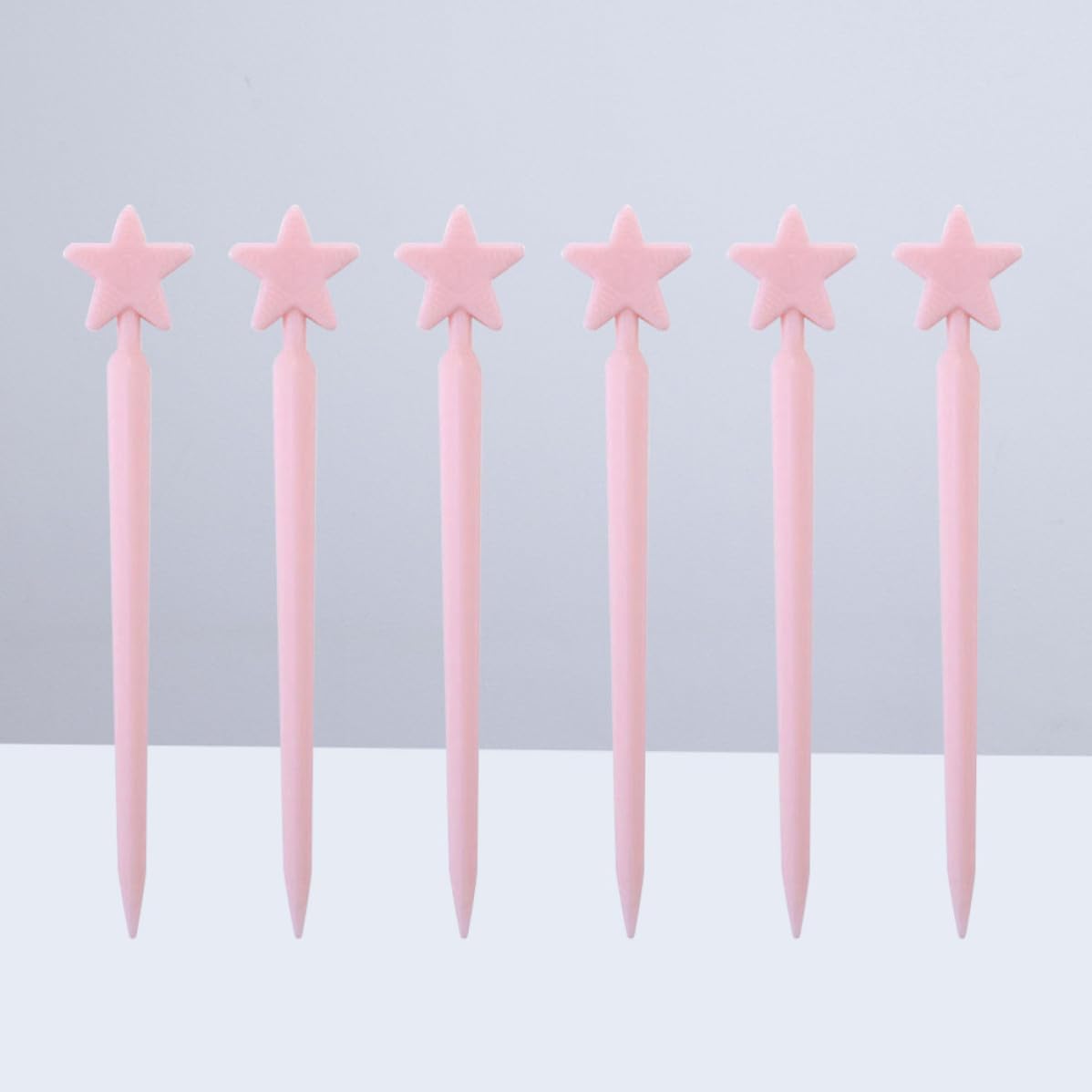 Pink Plastic Bento Picks Fruit Forks Reusable 20pcs