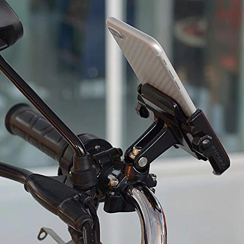 Suporte de Celular em Alumínio para Motos BMW R1200, Tiger 800 e 1200, Harley-Davidson - Preto