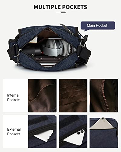 Messenger Bag For Men, Crossbody Bag Aesthetic, Water Resistant Unisex Classic Canvas Shoulder Bag, Casual Work Bag #TOP2