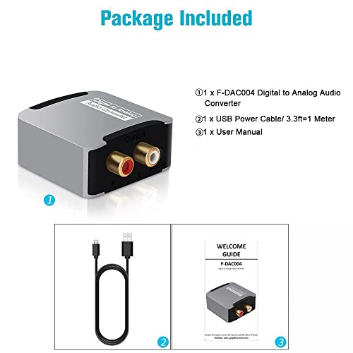 Tobo Digital to Analog Audio Converter for TV, Optical to RCA Converter for DVD PS4 X-box Amp Bluray, Digital Optical Coaxial to AUX Stereo L/R RCA & 3.5mm Audio Converter for Home Cinema Speaker-TD-886H. 9 41SlCHPUKZL