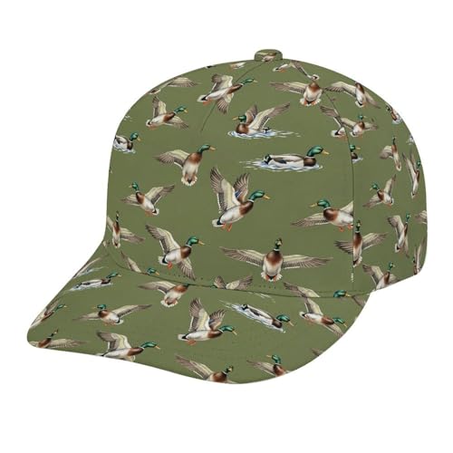 JOJOART Men's Baseball Cap Duck Flying Hunting Wild Unisex Dad Hat, Adjustable Golf Cap for Men Women Outdoor Sports Daily Wear