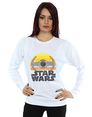 Absolute Cult Star Wars Women's Sunset TIE Fighter Sweatshirt White Large