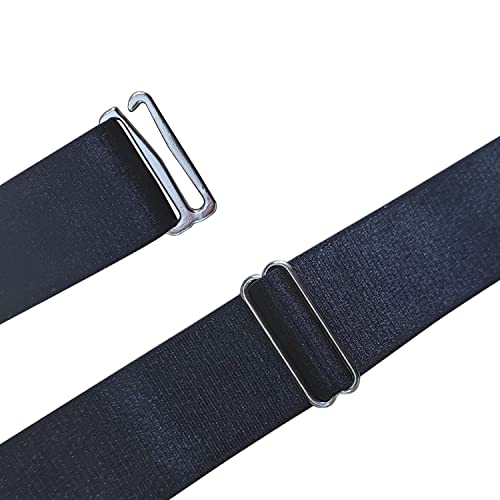 Image of VINAIDA Shirt Stays for Men, Adjustable Elastic Shirt Garter and Shirts Holder Securing Position with Non-slip Locking Clamps for Police Military, Black