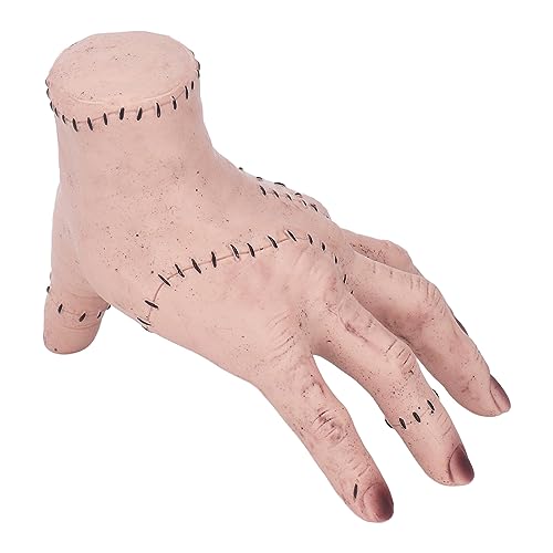 Wednesday Addams Thing Hand, adereços decorativos de terror, realista, PVC, cosplay, mão com cicatri