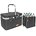 Produktbild Einkaufskorb faltbar 35L + Flaschentasche 9 Fächer bis zu 1,5L Flaschen | Set Kühltasche groß isoliert & wasserdicht + Flaschenkorb: Lunchtasche Flaschenträger Thermotasche Bottle Bag