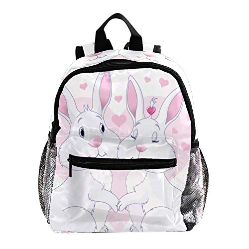 Preisvergleich Produktbild Rucksack Kaninchenliebe Kinderrucksack Schultasche Wasserdicht für Kindergarten Vorschule Alter 3-8 Jahre alt 25.4x10x30CM