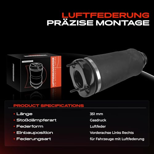 Frankberg 1x Luftfederung Luftfeder Luftfederbälge Vorderachse Links oder Rechts Kompatibel mit R-Klasse V251 W251 R280 R300 R320 R350 3.0L 3.5L 2006-2014 Replace# 2513203113