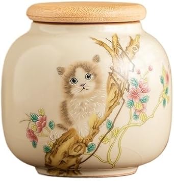 Tea Tins Canister Beautiful Ceramic Canister for Loose Leaf Tea Tea Storage Container for Tea, Coffee, Herb, Sugar, Spice, Nuts Tea Storage ContainersGris