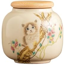 Tea Tins Canister Beautiful Ceramic Canister for Loose Leaf Tea Tea Storage Container for Tea, Coffee, Herb, Sugar, Spice, Nuts Tea Storage ContainersGris