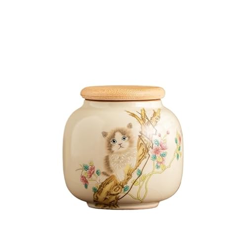 HLHLOP777 Kitchen Storage Jar Beautiful Ceramic Canister For Loose Leaf Tea Storage Container For, Coffee, Herb, Sugar, Spice, Nuts ﻿ Leaf Tea Jar(Gris)