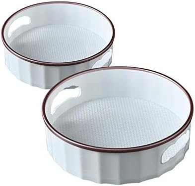 Viloga 2 Pack Plastic Lazy Susan Cabinet Turnable, Non Slip 360° Rotating Spice Rack Organizer for Fridge, Pantry, Countertop, 9'' & 12'' Deep Storage Container for Kitchen Bathroom (Gold)