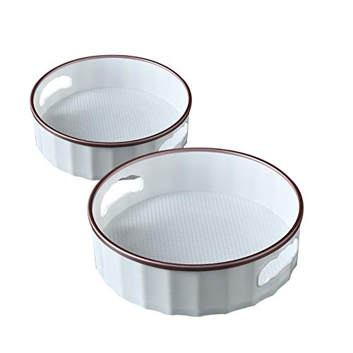 Viloga Lazy Susan-Schrank aus Kunststoff im 2er-Pack, drehbarer, Rutschfester, um 360 ° drehbarer Gewürzregal-Organizer für Kühlschrank, Speisekammer, 9 '' und 12 '' Tiefer Lagerbehälter (lila) Cover