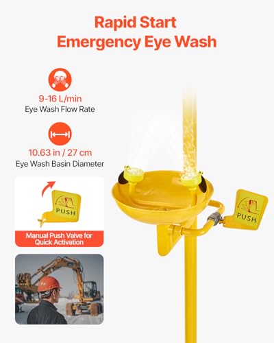 Estación lavaojos con ducha integrada de gran alcance y lavabo visible de 27 cm 5