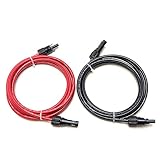 Parts Universe 10AWG Commercial Grade UL4703 IP68 Solar Panel Extension Cable (Made in USA) (10 Feet, Red & Black)