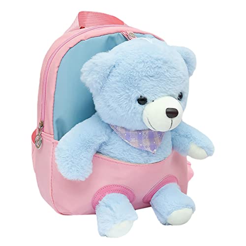 Mädchen Mode Teddybär Puppe Rucksack - 1 Stück Mini Mädchen Rucksack Mit Abnehmbaren Plüschtieren | Kreativer Kleinkindrucksack, Cartoon-Reisetasche, Wasserdichte Vorschultasche Für Kinder 2-6 Cover