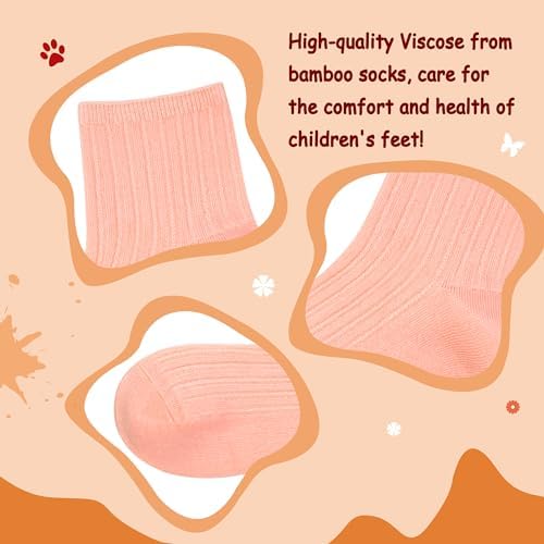 Bamboo Stretch Kids Ankle Seamless Sochool Kids Crew Socks Breathable Boy Girl 5 Pairs 3 41SlDWFXb L. AC