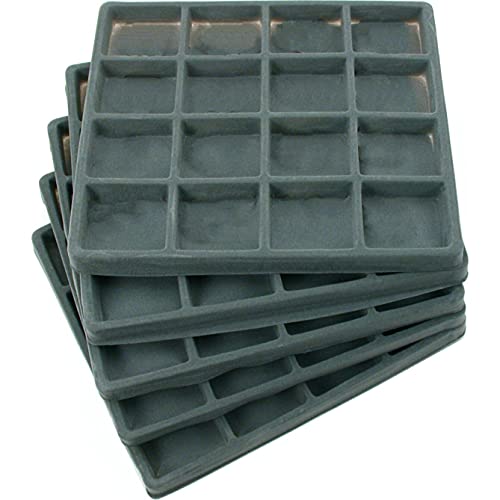 FindingKing 5 Gray 16 Slot 1/2 Size Jewelry Display Tray Inserts New