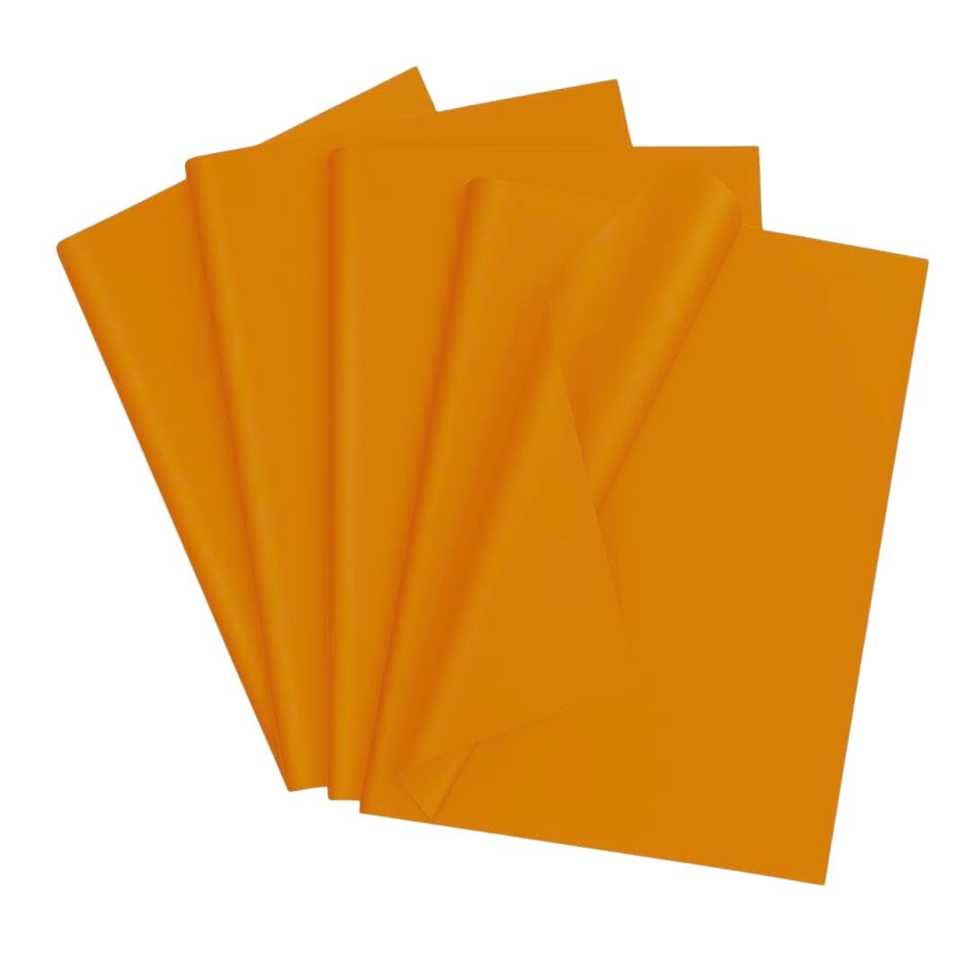 ezkart | 50pk Assorted Coloured Large Size of Acid Free Tissue Paper Ideal for Gift Paper Sheets for Packaging | Dimension: 20''(W) x30''(L) (Orange, 50pk)