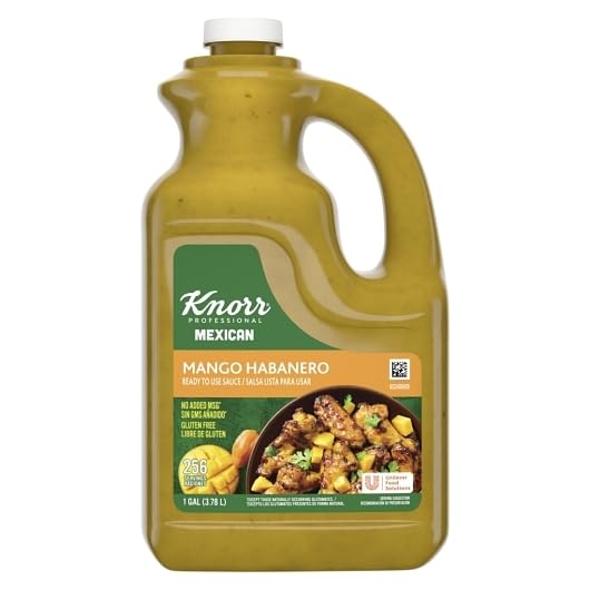 Knorr Professional Mango Habanero Sauce, Ready to Use Sauce for Foodservice, Gluten Free, 1 Gallon, Pack of 1
