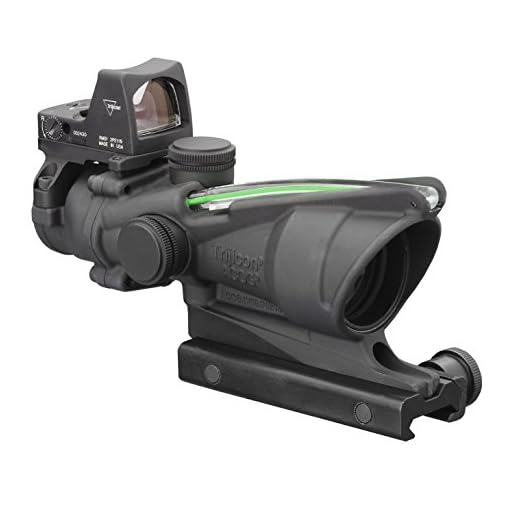Trijicon 4x32mm ACOG Dual Illumination Green Crosshair .223 Reticle with 3.25 MOA RMR Sight Black Optics