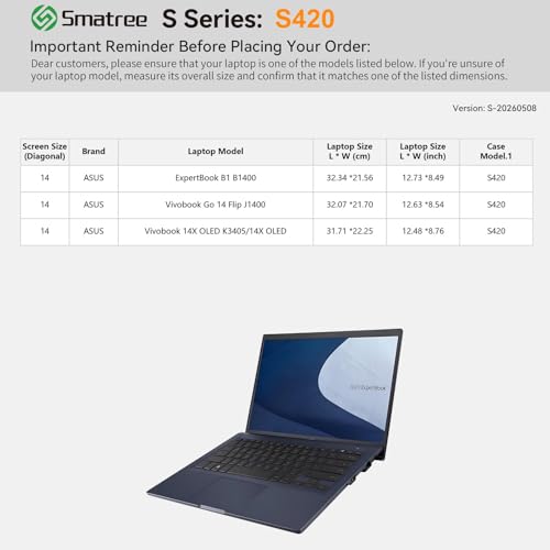Image of Smatree SlimPro Laptop Case for 14 inch ASUS ExpertBook B1 B1400