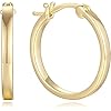 14K Gold Hoop Earrings, Gold Hoop Earrings for Women, Classic Shiny Polished Earrings, Gifts for Mothers Day Valentines Anniversary Birthday