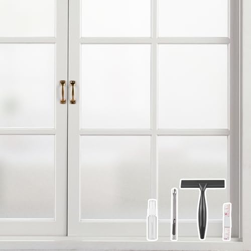 Kromapolis Window Privacy Film Frosted Glass Window Film, Heat Blocking Privacy Film for Glass Windows, Static Cling Non-Adhesive Frosting Window Stickers for Door Home (Frosted, 35.4 x 78.7 inch)