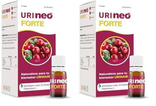 NEO | Urineo Forte | D-Manosa y Arándano Rojo Americano | 7 Viales Monodosis | con Vitamina C | Ayuda a Disminuir la Cistitis e Infecciones Urinarias en Fase Avanzada | Bienestar del Tracto Urinario