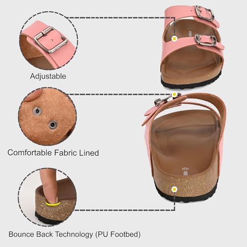 Image of Centrino Women's Berkin-Style Slip-On Sandals | Open Toe Design | Soft PU Footbed | Lightweight & Comfortable | Arch Support | On-Grip Sole | Casual Outdoor Wear (9226)