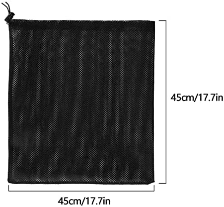 Pump Barrier Bag with Drawstring Pond Pump Filter Bag Fish Pond Filter Mesh Bag 18"×18", Black