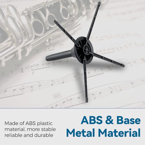 RANMING Clarinet Stand Black Portable Clarinet Stands Professional Foldable Clarinet Stand,4-Leg Support Clarinet Holder Stable and Scratch-Resistant Clarinet Stands