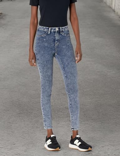 dollhouse Women's Single Button Closure Curvy Acid Wash Skinny3