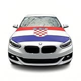 Motorhauben Fahne Kroatien für Auto - Autoflagge Überzieher mit elastischem Gummiband, Fanartikel für Fußball EM & WM, FZG Deko Kroatische Flagge
