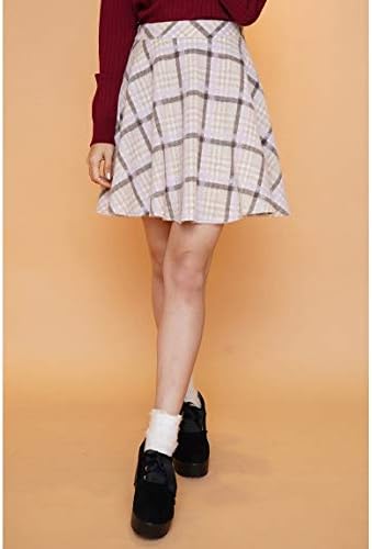Amazon Cherite By Primepattern シェリエットバイプライムパターン シャギーチェックフレアスカート ベージュ L スカート 通販
