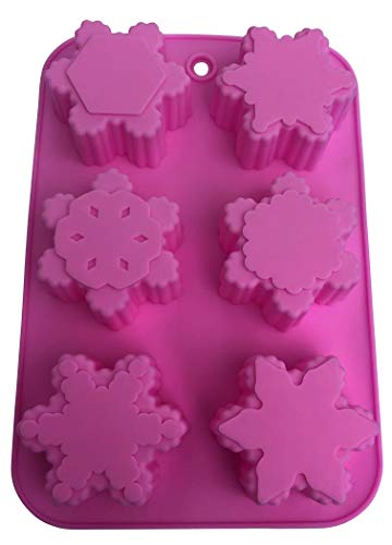 2 Silicone Snowflake Soap Molds - Christmas Bath Bombs Soaps Cake - Baking Party Supplies & Holiday Decoration - Flexible 10 Different Shaped Snowflakes - Diy Design Bundle By Jolly Jon #TOP2