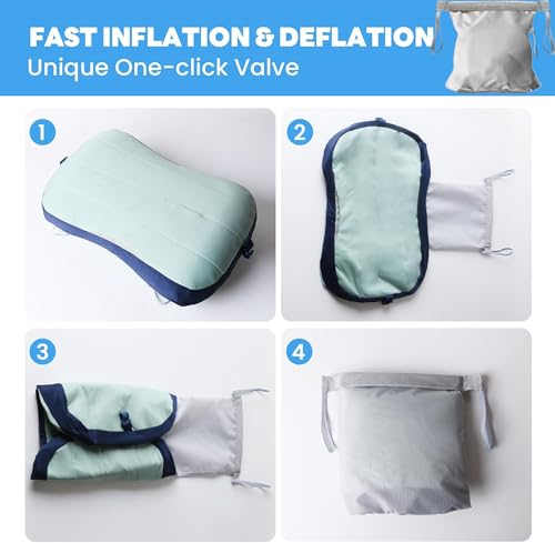 Couleurs Beach Pillow, Inflatable Camping Pillow, Pool Pillow, Removable Pillowcase, Ultralight Neck and Waist Support, Suitable for Camping, Hiking, Backpacking by Couleurs - Image 4