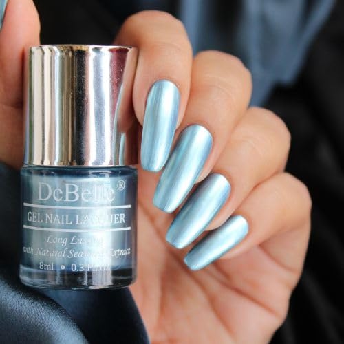 Image of DeBelle French Cheer Chrome Nail Polish Combo - 6 Metallic Shades | Long Lasting | No UV Lamp | Seaweed Enriched | 48ml
