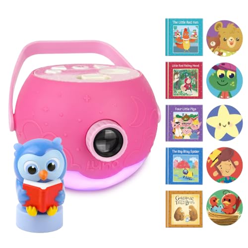 LUNA STORYTIME Kids Pink Book Projector - 5 Read Aloud Fairytale Stories, 5 Songs, Ages 3+