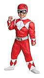 Disguise Red Ranger Toddler Muscle Child Costume, Red, Size/(2T)
